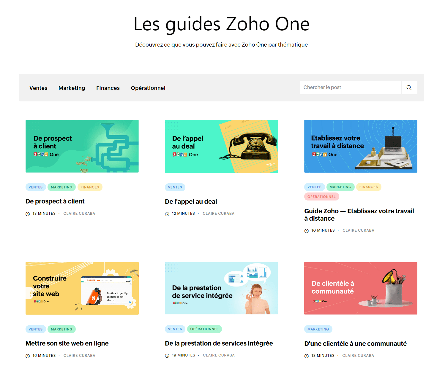 Les Guides Zoho ONE en français